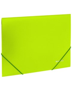 Папка на резинках Neon неоновая зеленая до 300 листов 0 5 мм 227460 Brauberg