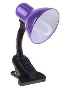 Настольная лампа на прищепке с кнопкой фиолетовая провод 78 см Кнр