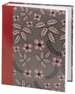 Фотоальбом на 200 фото 10х15 см твердая обложка Флора серый с красным Brauberg