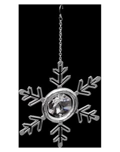 Сувенир подвеска Снежинка с кристаллом сваровски Swarovski elements