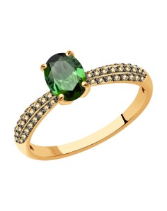 Кольцо из золота с бриллиантами и турмалином Sokolov diamonds