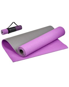 Коврик для йоги и фитнеса 190x61x0 6см двухслойный с чехлом SF 0692 фиолетовый Bradex