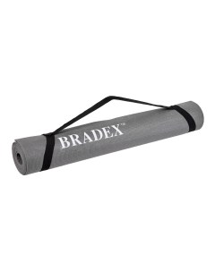 Коврик для йоги и фитнеса 190x61x0 5см с переноской SF 0695 серый Bradex