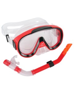 Набор для плавания юниорский маска трубка ПВХ E39246 2 красный Sportex