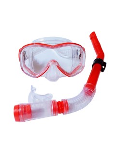 Набор для плавания взрослый маска трубка ПВХ E39248 2 красный Sportex