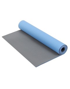 Коврик для фитнеса и йоги TPE 173х61х0 4см синий серый Larsen