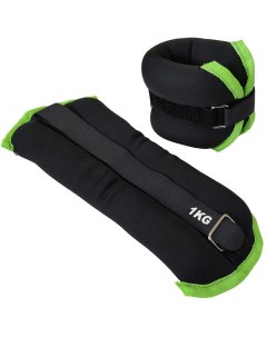 Утяжелители Sportex 2х1 0кг нейлон в сумке черный с зеленой окантовкой HKAW101 5 Alt sport