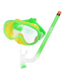 Набор для плавания маска трубка E33114 2 зеленый ПВХ Sportex