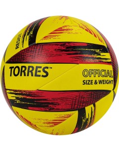 Мяч волейбольный Resist V321305 р 5 синт кожа ПУ гибрид бут кам желто красно черный Torres