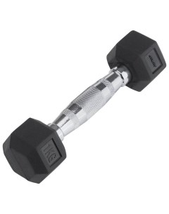 Гантель гексагональная Pro 1 кг DB-301 обрезиненная, черная Starfit