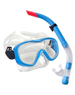 Набор для плавания маска трубка E33109 1 синий ПВХ Sportex