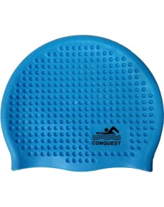 Шапочка для плавания взрослая массажная голубая C33538 2 Sportex