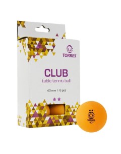 Мяч для настольного тенниса Club 2 TT21013 6 шт оранжевый Torres