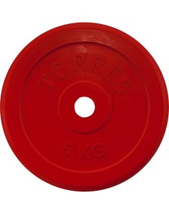 Диск обрезиненный 5 кг PL50405 D25 мм красный Torres