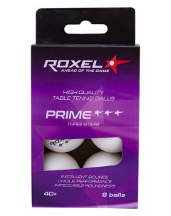 Мячи для настольного тенниса 3 Prime 6 шт белый Roxel