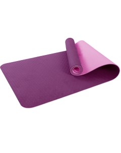 Коврик для фитнеса и йоги TPE двухцветный фиолет роз р183х61х0 6см Larsen