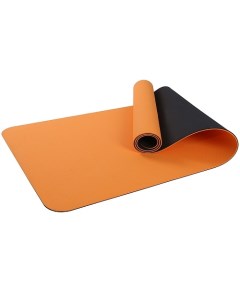 Коврик для фитнеса и йоги TPE двухцветный оранж черный р183х61х0 6см Larsen