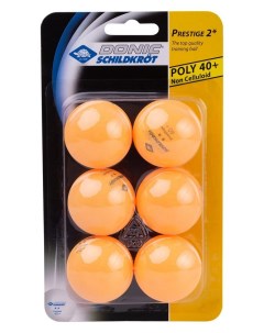 Мячи для настольного тенниса Prestige 2 6 штук оранжевый Donic