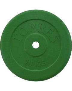 Диск обрезиненный 10 кг PL504110 D25 мм зеленый Torres