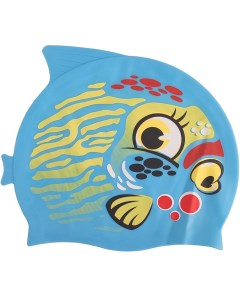 Шапочка для плавания детская силикон E38898 7 голубая Рыбка Sportex