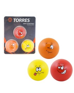 Эспандер кистевой антистресс 3 мяча d6 5 см полиуретан AL0026 красный оранжевый желтый Torres