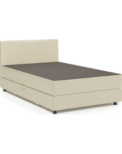 Кровать Классика 100 Корфу коричневый и экокожа беж Шарм-дизайн