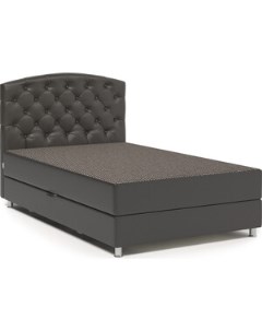 Кровать Премиум 140 Корфу коричневый и экокожа шоколад Шарм-дизайн