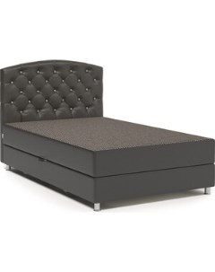 Кровать Премиум Люкс 100 Корфу коричневый и экокожа шоколад Шарм-дизайн