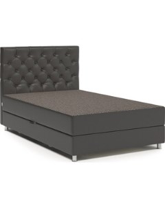 Кровать Шармэль 100 Корфу коричневый и экокожа шоколад Шарм-дизайн