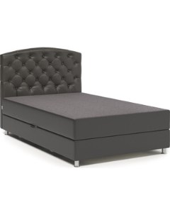 Кровать Премиум 100 рогожка латте и экокожа шоколад Шарм-дизайн