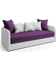 Софа Трио экокожа белая и фиолетовая рогожка Шарм-дизайн