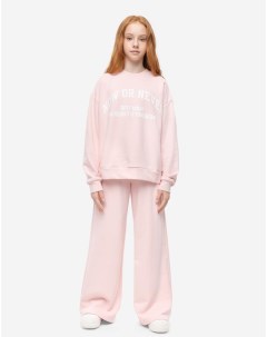Светло розовые спортивные брюки Wide leg для девочки Gloria jeans