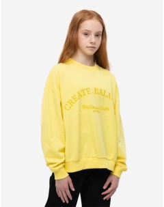 Желтый свитшот oversize с вышивкой для девочки Gloria jeans