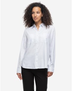 Белая свободная рубашка в полоску с карманами Gloria jeans