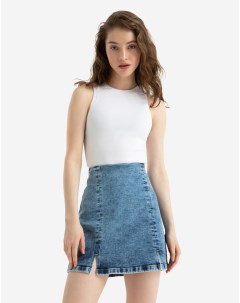 Джинсовая юбка мини с разрезами Gloria jeans