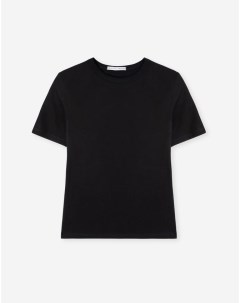 Черная базовая приталенная футболка для девочки Gloria jeans