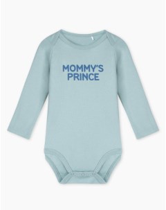 Голубое боди Mommy s prince для малыша Gloria jeans