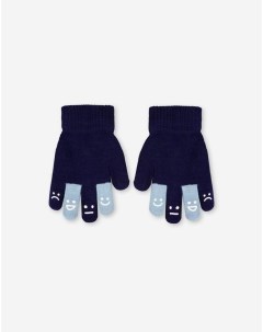 Темно синие перчатки с принтом для мальчика Gloria jeans