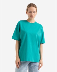Бирюзовая базовая футболка oversize из джерси Gloria jeans