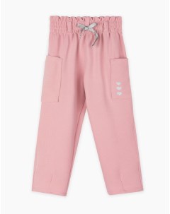 Розовые брюки Paperbag с принтом для девочки Gloria jeans