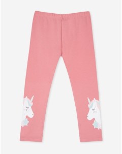 Розовые легинсы с единорогами для девочки Gloria jeans