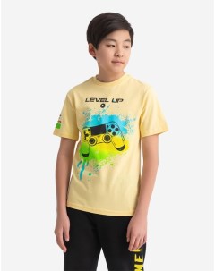 Желтая футболка с геймерским принтом для мальчика Gloria jeans
