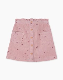 Розовая вельветовая юбка с пуговицами для девочки Gloria jeans