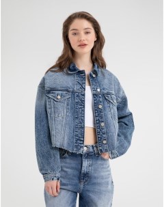 Джинсовая укороченная куртка с необработанным краем Gloria jeans