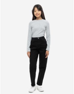 Чёрные утеплённые джинсы Slim Tapered для девочки Gloria jeans