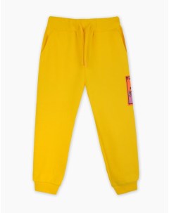 Желтые спортивные брюки Jogger с нашивкой для мальчика Gloria jeans