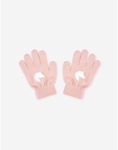 Розовые перчатки с единорогами для девочки Gloria jeans