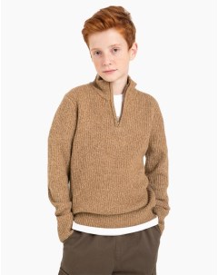 Бежевый свитер с молнией для мальчика Gloria jeans
