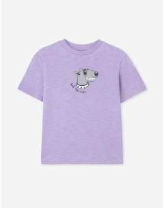 Фиолетовая футболка с собакой для мальчика Gloria jeans