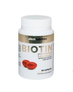 Биотин 5000 мкг 90 мягких капсул Витамины и добавки A tech nutrition